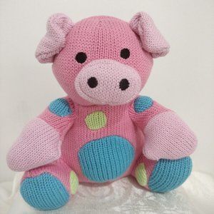 RICH FROG STUFFED ANIMAL KNITTED SWEATER POLKA DOT PINK PIG 7"